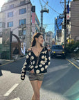 Luxurious Wool Cutout Knit Cardigan