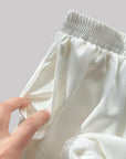 Luxury Satin Silver Fox Fleece Loungewear Set