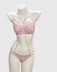 Romantic Purple Bow Halter Push-Up Lingerie