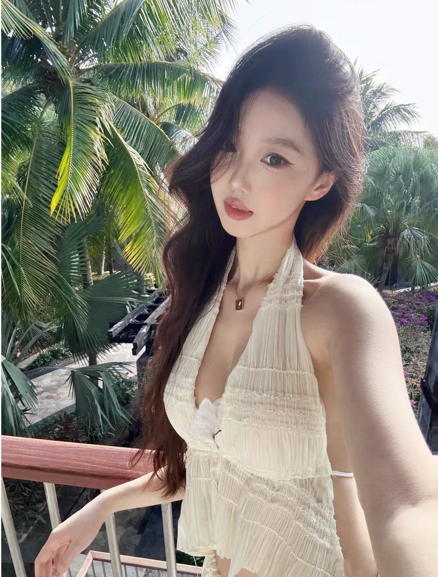 Glossy Sheer 3-Piece Swimsuit & Beach Skirt Set