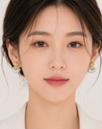 Brushed Silver Stud Earrings