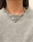 Faux Natural Stone Irregular Design Collarbone Necklace