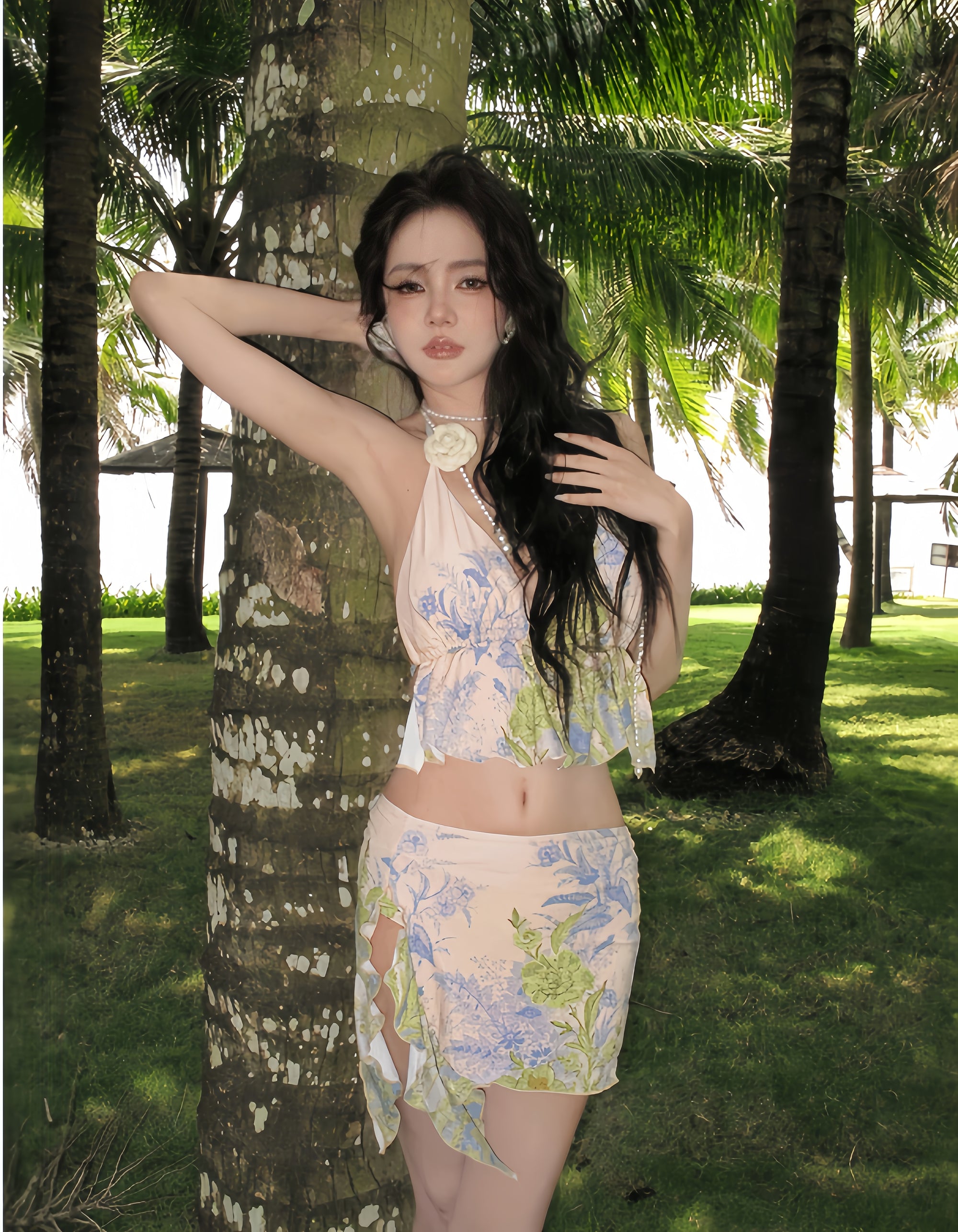Fresh-Style 3-Piece Bikini Set Alluring Swimsuit