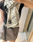 Inspired Black & White Contrast Wool Knit Scarf (Gift Boxed)