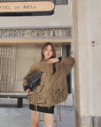Casual Utility-Style Jacket with Straps