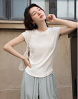 Bone-Line Slim Fit Round Neck Basic Short Sleeve Tee