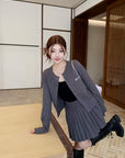 Wool-Silk Knitted Pleated Skirt Set