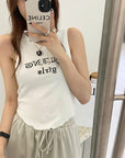 Embroidered Letter Vest