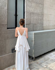 Soft White Tea Satin Deep V-Neck Camisole