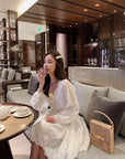 Hollow V-Neck Court Dress