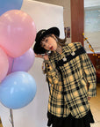 Yellow Plaid Blazer Jacket