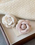 Chanel-Inspired Camellia Brooch & Hair Clip Set (Pink + White)