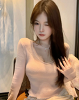Wool Knit Layered Base Top