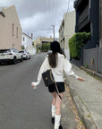 Double-Zip High Neck Thick Knit Cardigan