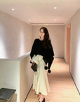 Thick Knit High-Waisted Fishtail Skirt