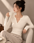 Korean AMTN Upgraded V-Neck Fleece-Lined Base Layer