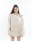 Spring/Summer New Arrival Unique Asymmetric Zipper Off-Shoulder Sweatshirt