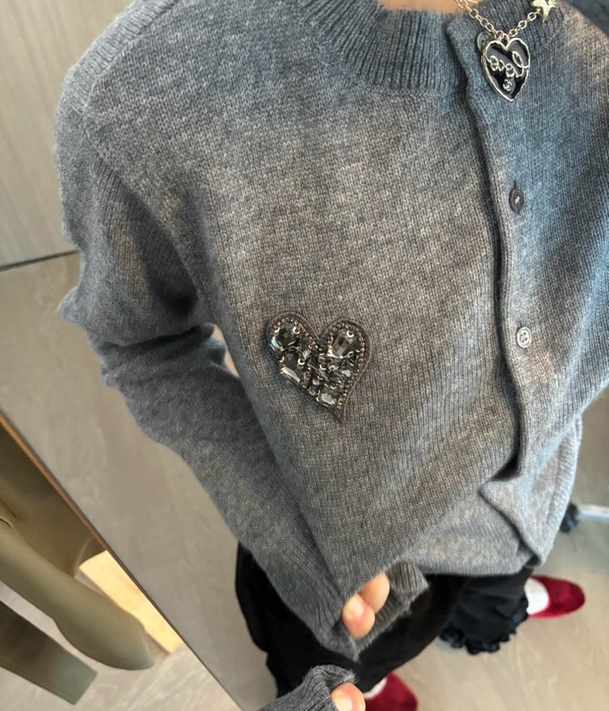 Luxurious Heart Mo&Co Classic Wool Cardigan