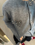 Luxurious Heart Mo&Co Classic Wool Cardigan