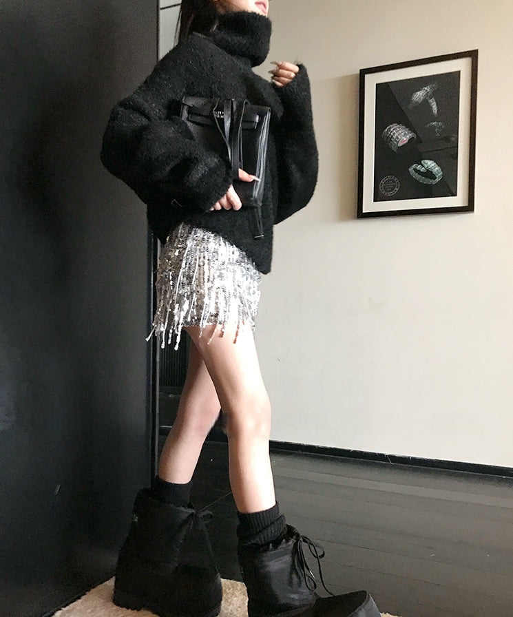 Deluxe Sequin Fringe Skirt