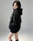Fleece-Lined Oversized Contrast Hoodie Set