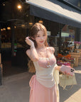Soft Layered-Style Spliced Camisole Dress