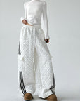 American-Style Quilted Diamond Pattern Blade-Cut Pants