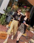 Sweet High-Waisted Leopard Print Skirt