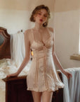Silk Lace Skin-friendly Nightdress + Robe Set