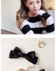 Black Bow Temperament Barrettes (1 Pair)