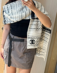 Inspired Black & White Contrast Wool Knit Scarf (Gift Boxed)