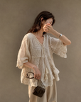 Bohemian Embroidered Crochet Top