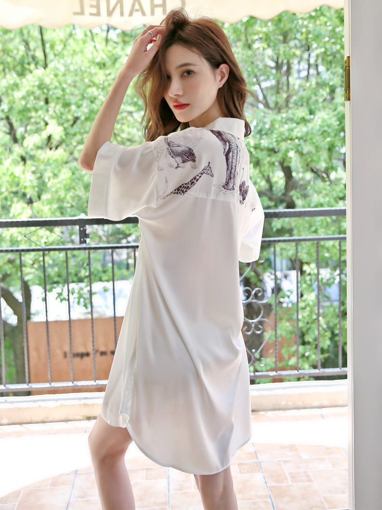 Silky Soft Boyfriend Shirt Nightdress