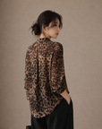 Vintage Luxe Leopard Chiffon Shirt
