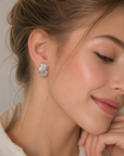 Irregular Hollow-Out Stud Earrings with 925 Silver Posts