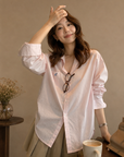 Korean-Style Pink Shirt