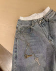 AW Rhinestone Curved Blade Pants (with Waist Chain)