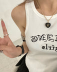 Embroidered Letter Vest