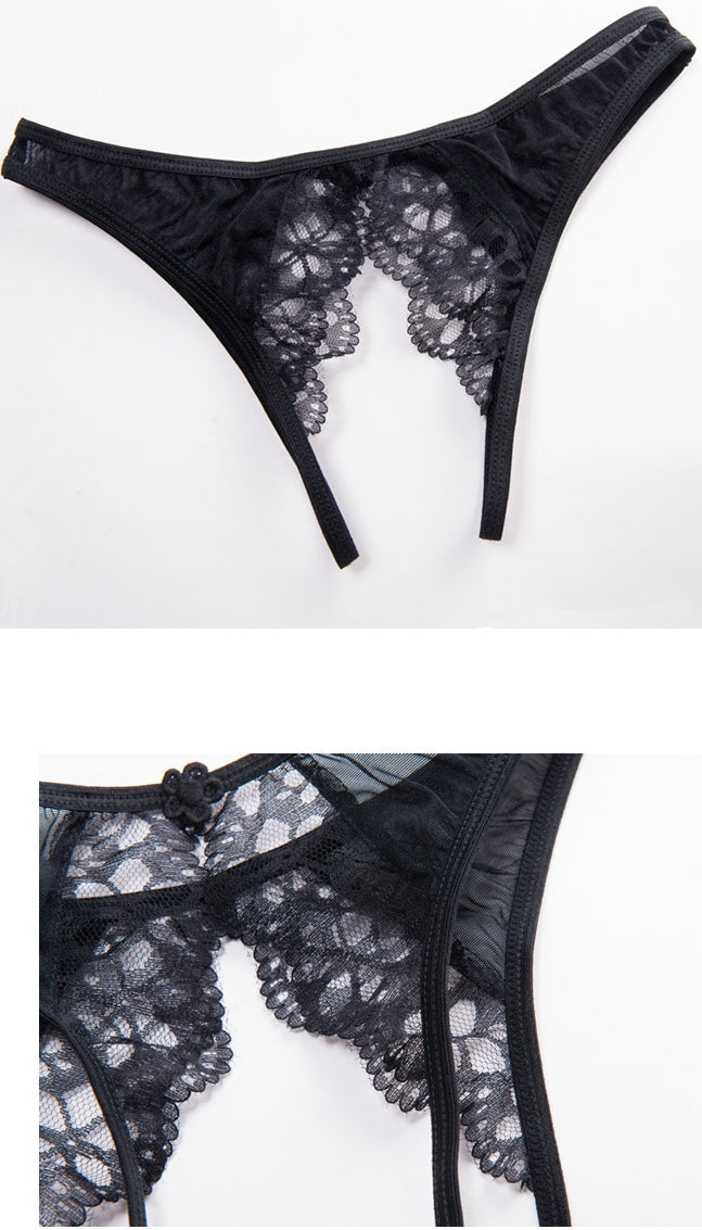 Sexy Low-Rise Lace Crotchless Panties