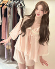 French silk loungewear with a sweet, feminine touch