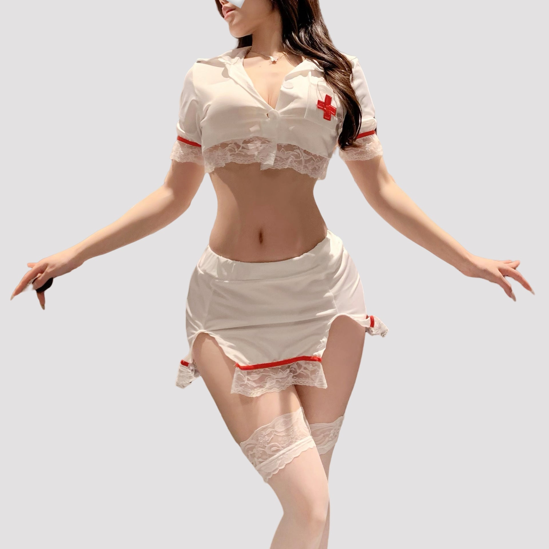 Pure Desire Nurse Lingerie Set with Stockings