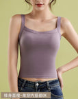 Vintage Square Neck Built-in Cup Camisole