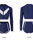 Korean-Style High-Waist Two-Piece Swimsuit with Tummy Coverage and Sun Protection