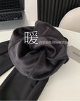 Mink Fleece Straight Slacks With a Slit