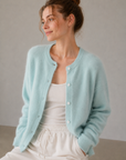 Fluffy Knit Cardigan in Soft Lake Blue
