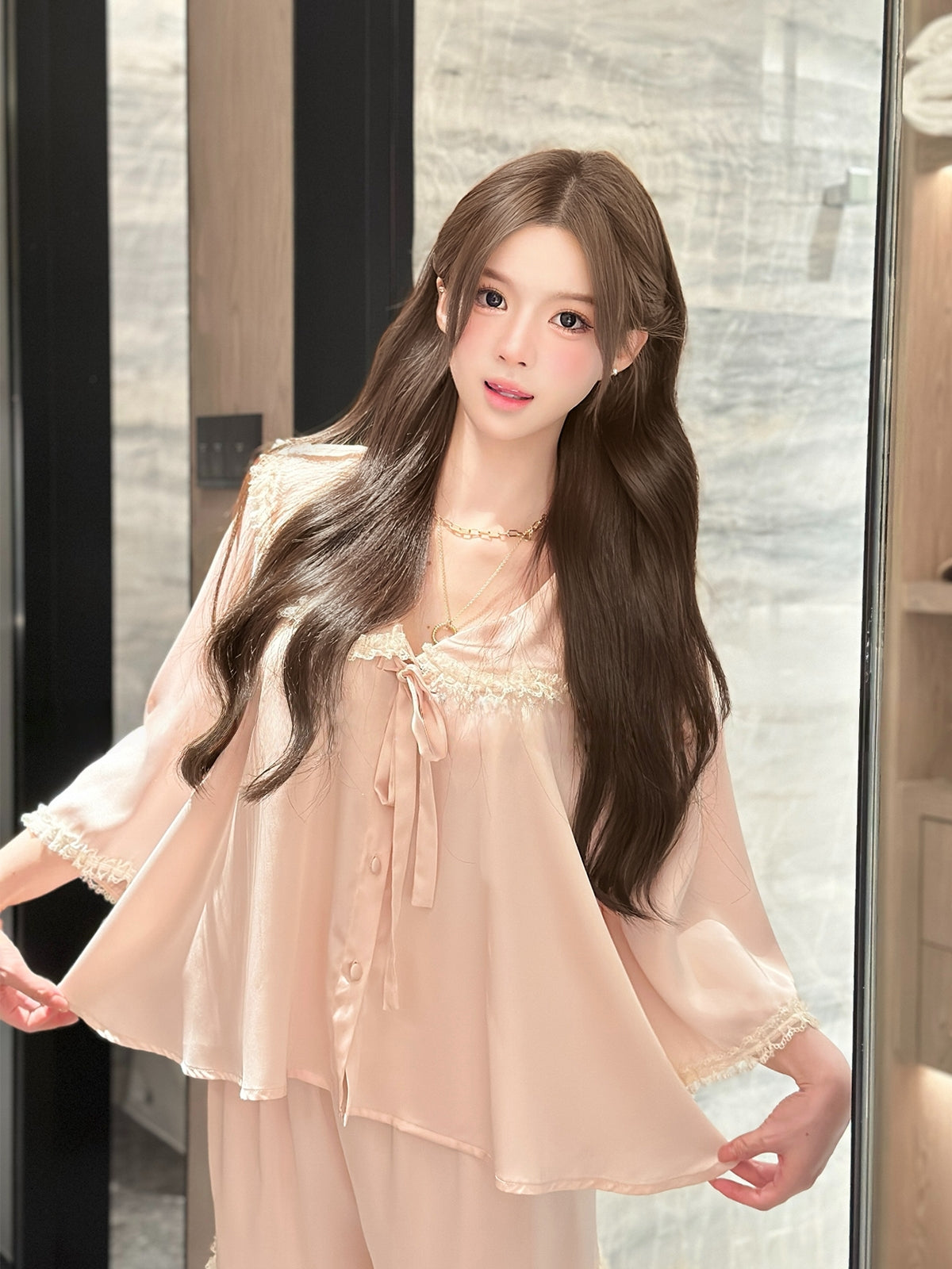 French silk loungewear with a sweet, feminine touch