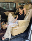 Summer Ink Print Wide-Leg Pants