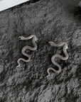 Dark Aesthetic Snake-Shaped Rhinestone Earrings