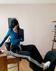 American-Style Striped Eco Cotton Drawstring Lounge Pants