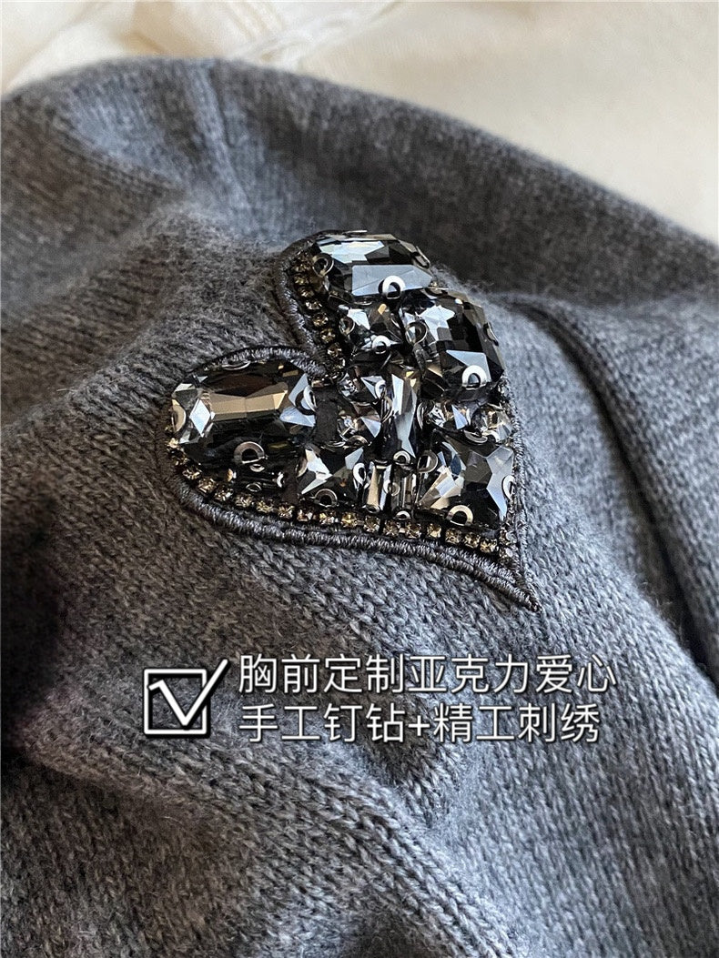 Luxurious Heart Mo&Co Classic Wool Cardigan